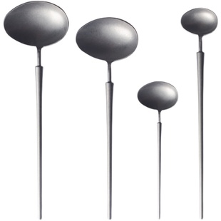 复古做旧不锈钢西餐勺家用创意304吃饭勺汤勺咖啡长柄搅拌勺 日式