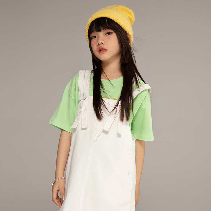 小女森女童牛仔裙夏装新款活力背带裤中大童洋气时髦春夏裙子