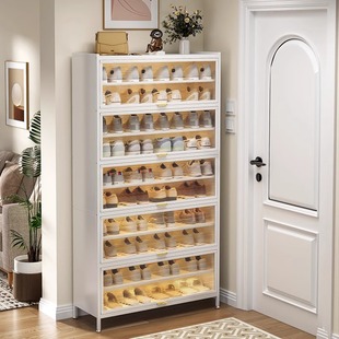 亿莱特钢制鞋柜家用门口落地多层碳钢防尘鞋架玄关大容量收纳鞋柜