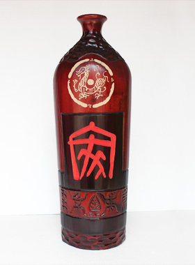 新中式古典落地花瓶桃木复古木质仿古创意客厅餐桌装饰品花器摆件