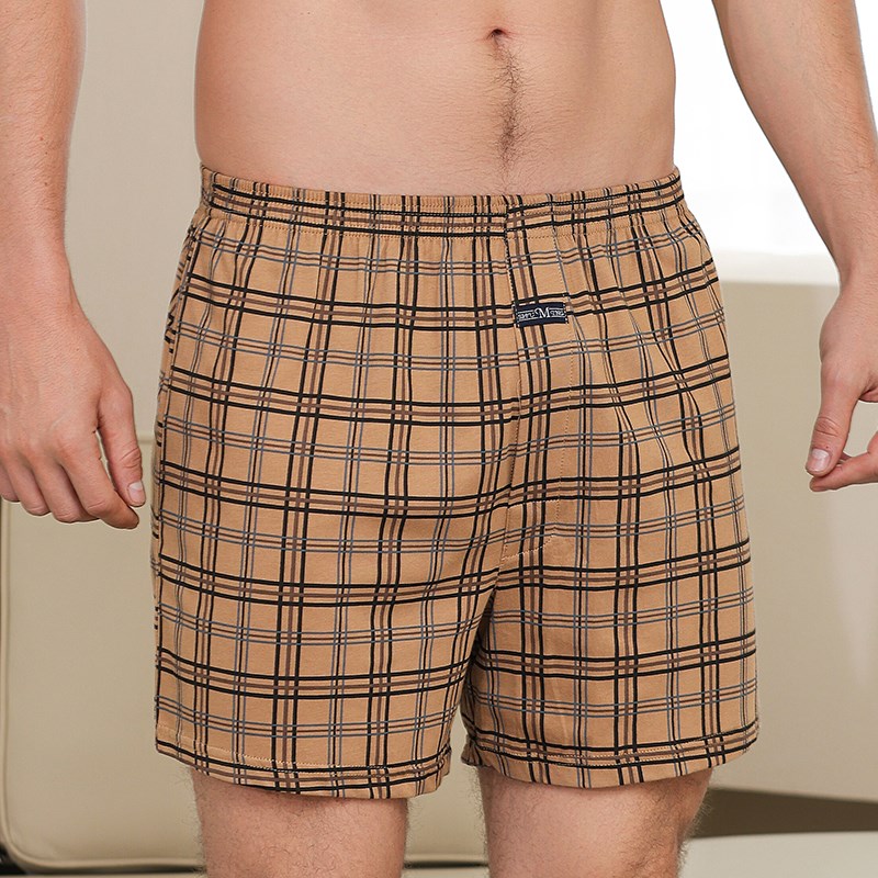 男士内裤高腰大码阿罗裤睡裤居家裤平角裤纯棉四角裤舒适男宽松版