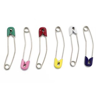 香蕉型双保险安全别针大号小号回形针带帽家用服装固定曲别针锁针