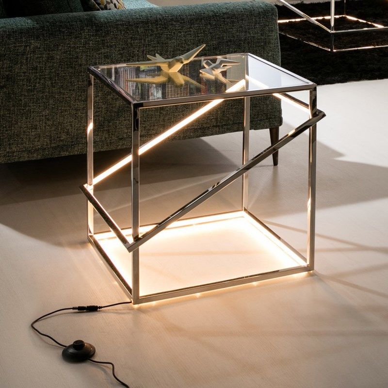 带花架的落地灯客厅沙发旁置物架带灯边桌边几落地氛围灯一体简约