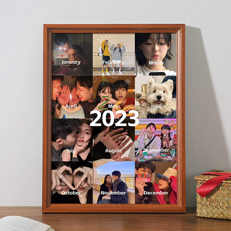 情侣一周年纪念日相框洗照片定制diy情人节生日礼物送男朋友挂墙