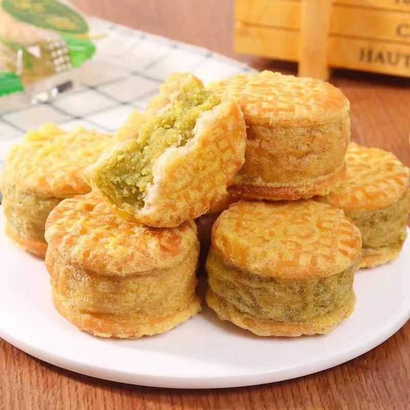 栗酥老式夹心板栗豆糕绿传糕板统糕点休闲零食品500g袋装小吃点心