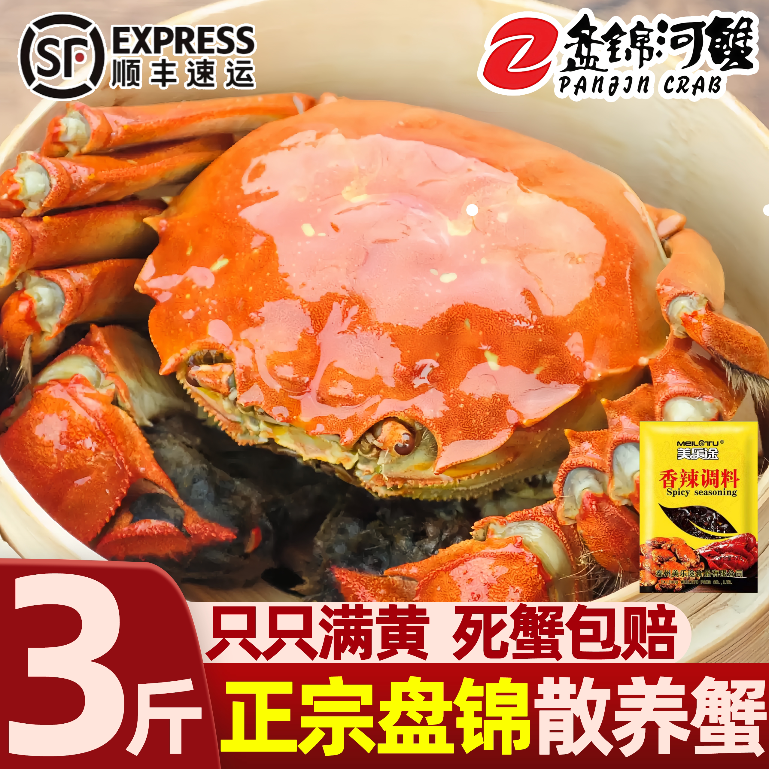 盘锦鲜活大闸蟹现捕现发顺丰包邮
