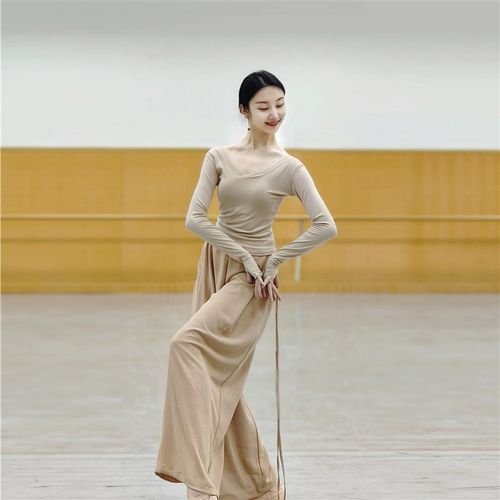 速发中冬舞蹈舞v领练功服古典舞舞秋国服芭蕾形体服基训瑜伽服