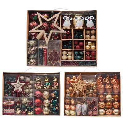 速发圣诞节装饰彩球圣诞树布置挂饰材料包挂件小饰品配件道扮装具