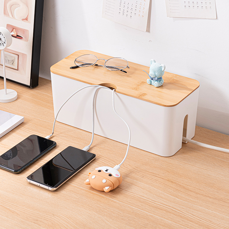 速发桌面电线塑纳盒神器插线板收料理线器电脑线整线理盒子