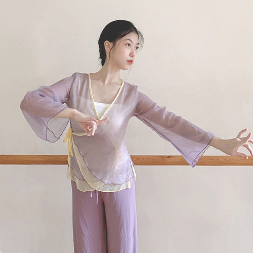 速发古典舞纱衣身艺舞飘服蹈逸中国舞演出服韵考练功服成人基训服