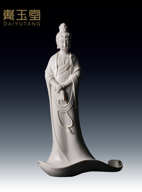 速发陶瓷一厅叶观音 仿古瓷》大师周金田观音佛像收藏客《