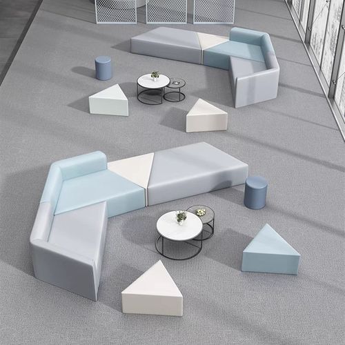 速发创息厅约休闲接待异形靠背家长休意等候大简会客办公沙发茶几