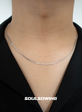 项链男士款钛钢韩式简约ins风蛇骨颈素链百搭街头嘻哈潮酷不褪色