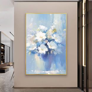 手绘花卉油画大芬油画村客厅装饰画卧室挂画艺术抽象高级感背景画