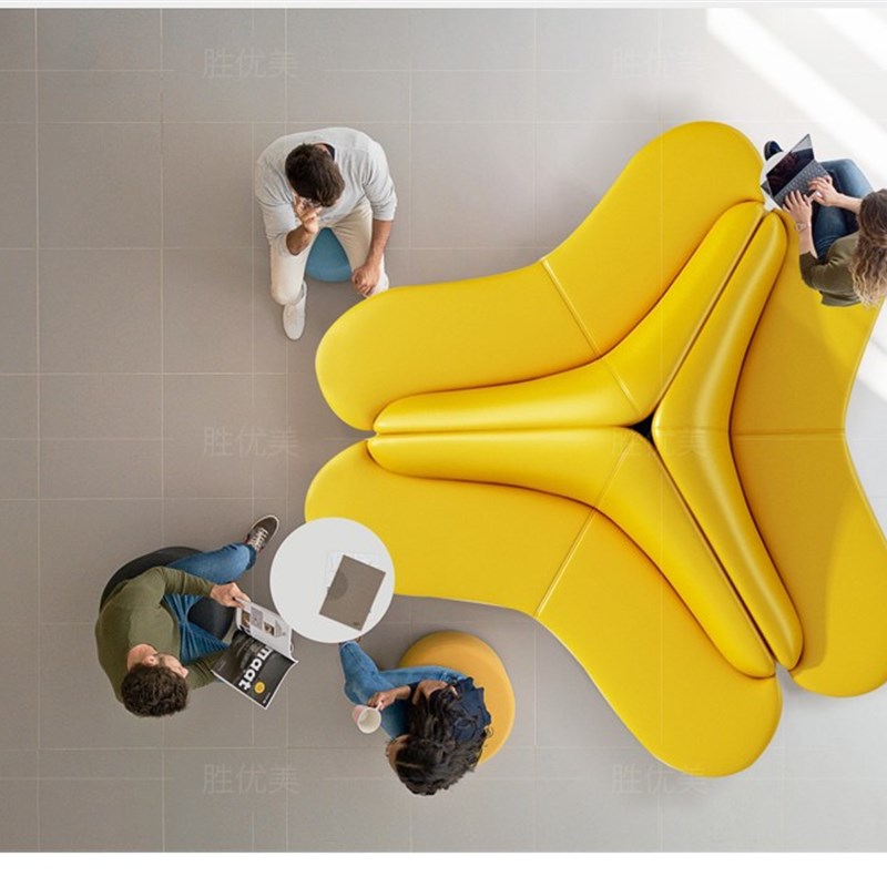 创意办公沙发茶几组合简约现代商务会客接待室洽谈休闲休息区套