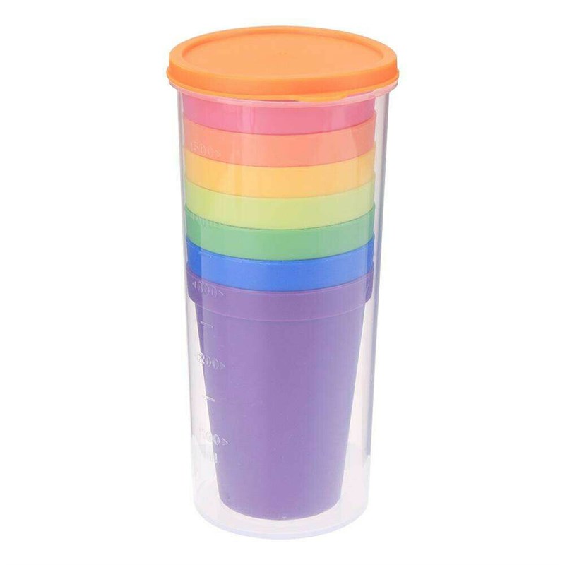 极速7Pcs Mug Plastic Cups Water Battle Set Of 8 Reusable Pic