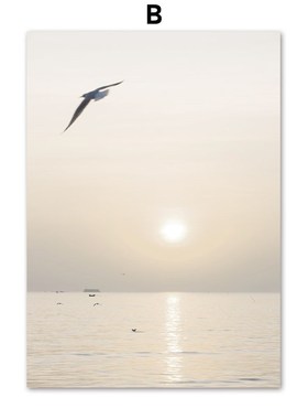 Beige Grass Sunset Beach Palm e Car Wall Art  Painting Nordi