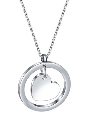 304 Stainless Steel 26 Letters Round Love Initial Necklace N