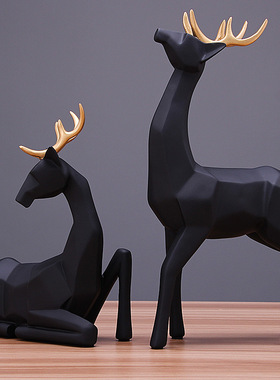 创意欧式房间卧室酒柜客厅装饰品工艺品家居结婚礼物情侣麋鹿摆件