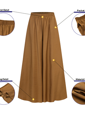 2022 Spring and Summer Plus Size Womens Stch Belt Wide-Leg