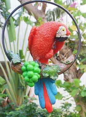 Perching On Ring Parrot atue Garden Yard Hanging