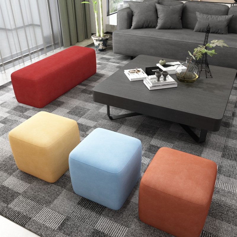 奶茶咖啡厅简易窄卡座沙发靠墙办公轻奢小户型长方组合北欧布艺凳