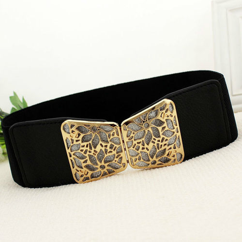 New Fashion Korean Style Buckle Elastic Wide Belt Wide Cumme
