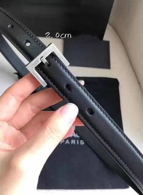 Genuine Leather Narrow Monogram Belts Womens Luxury Designe