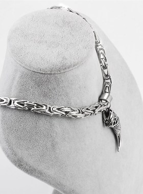 Mens Byzantine Chain Necklaces Punk Stainless Steel Jewelry
