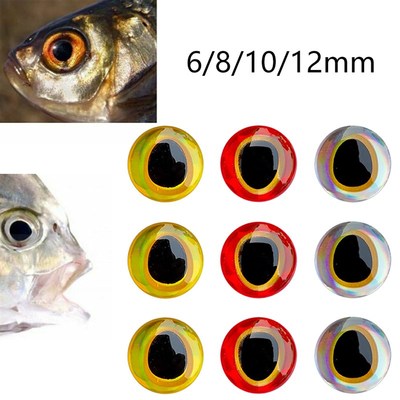 100pcs Fishing Lure Eyes Fish Eye For Fly Tying 3D-Holograph