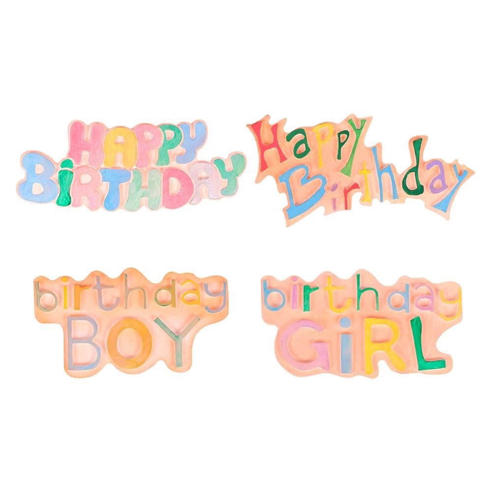 Silicone 3D Happy BiJPJYrthday Le ttersNumers Mold oFr Ice e