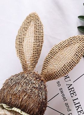 OOTDTY 12 Styles Cute Straw Rabbit Bunny Easter Decorations