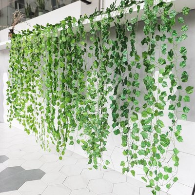 5pcs 2.3 M Ivy Green Fake Leaves Garland Plant Vine Foliage