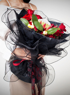 5PCS Net Yarn Heyue Flower Packaging Lace DIY Round Bouquets