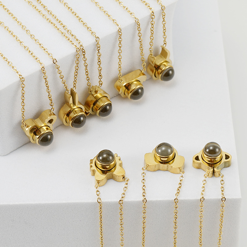 Fashion K stainless steel language I love you projection Ne