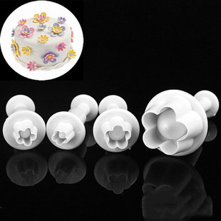Plunger 4Pcs Cutter Mold Fondant Flower Plum Set Sale Hot