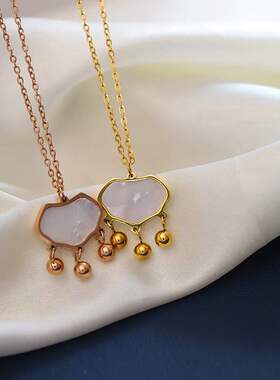 Korean long lock necklace titanium steel life color preserv