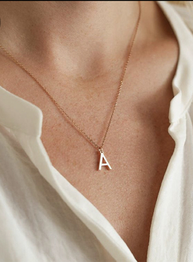 A-Z 26 Letter Womans Pendant Gold color Name initial Ne