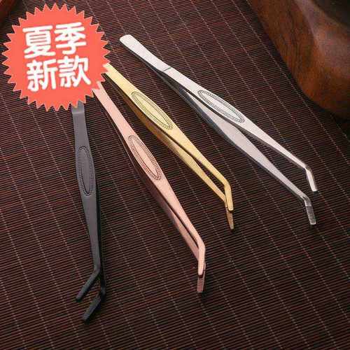 不锈w钢茶夹套装茶夹子金属镊子茶具夹功夫茶叶竹夹茶杯茶道零配