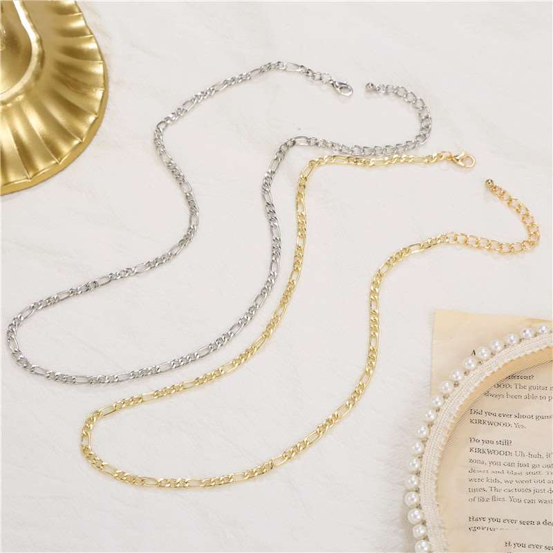 Mens Personality Fashion Gold Necklace Chain Simple Versati