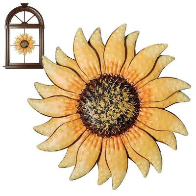 Metal Sunflower Wall Decor Hanging Yellow Wall Decor 1in