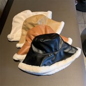 Winter Bucket Women 1pc Hats Autumn leather New Panama