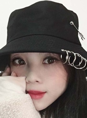 1PC Unisex Women Men Bucket Hat Pin Rings Sunhat Caps Summer