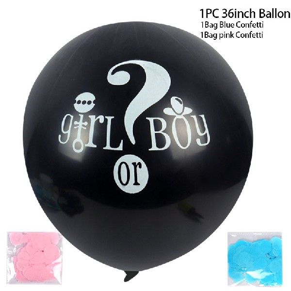 1set 6inch Boy or Girl Gender Reveal Black Latex Balloon