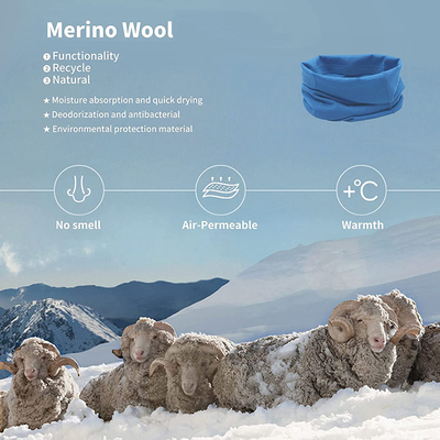 Neck Gaiter Merino Wool Ski Neck Scarf Men Women Bandana Mer