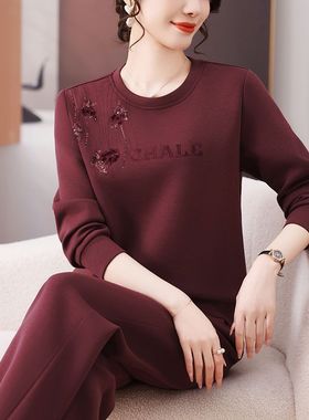 2025春秋新款妈妈装套装休闲运动跑步广场舞热卖中老年女装一整套