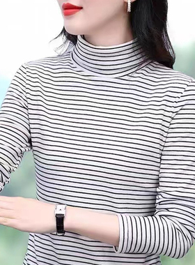 280克德绒长袖t恤女装冬季新款中年妈妈体恤百搭上衣女士打底衫潮