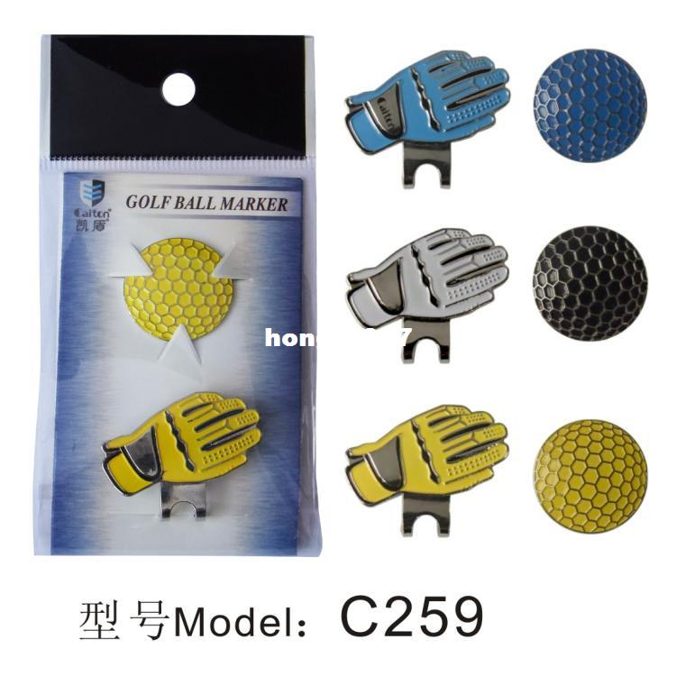Golf Ball Shape Golf Ball Marker & Hat Clip, G