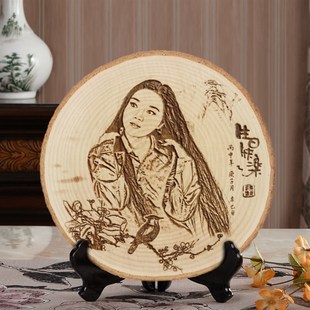 情侣微雕画相框定制照片手工木刻画七夕情人节礼物送女友闺蜜男友