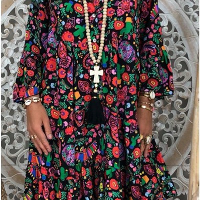 European and American Womens Fashion Print Three quarter